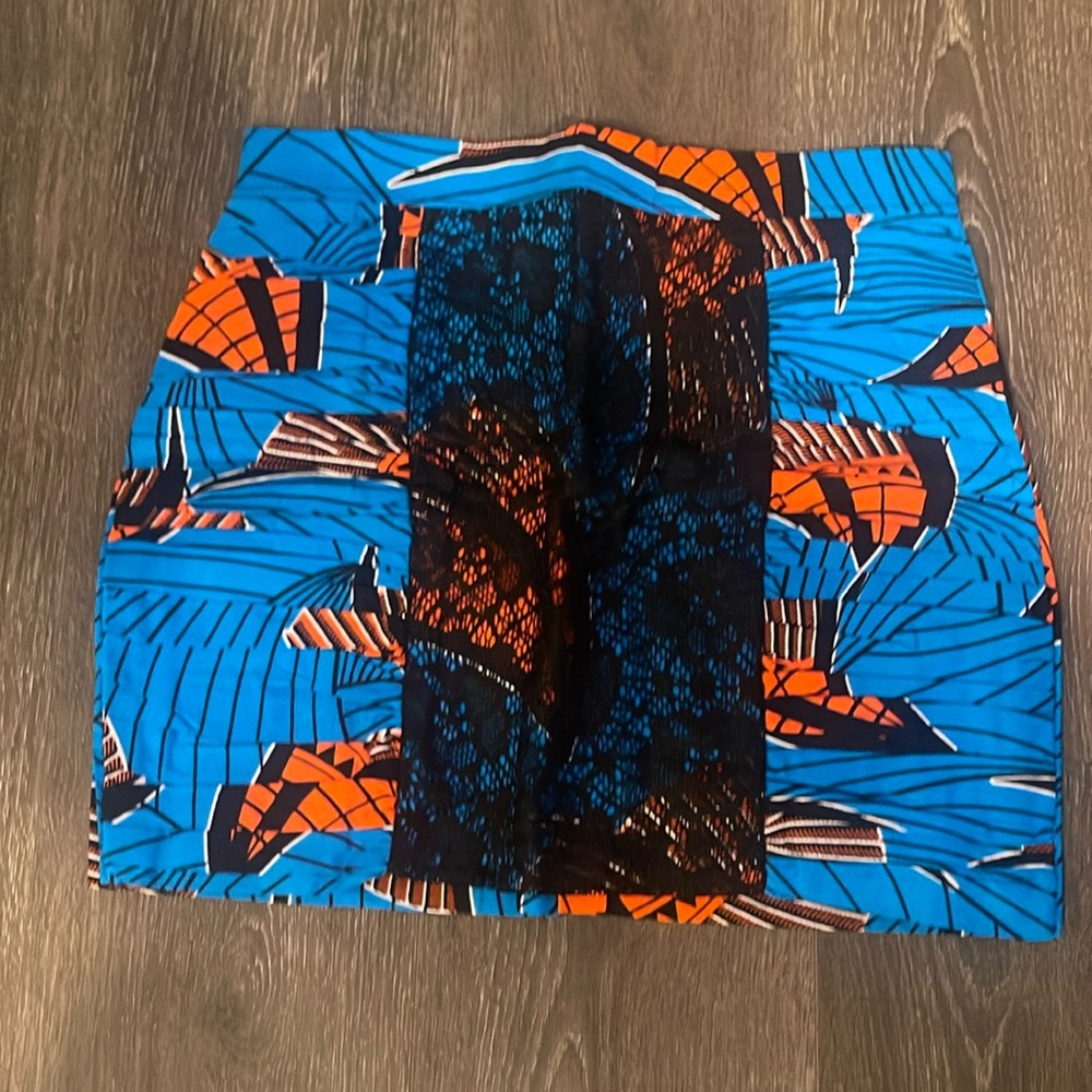 Ankara skirt with lace